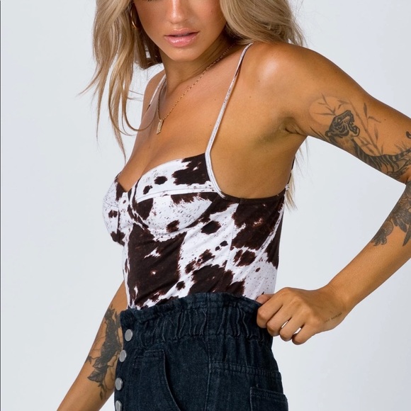 Princess Polly Tops - Princess Polly cow print bodysuit